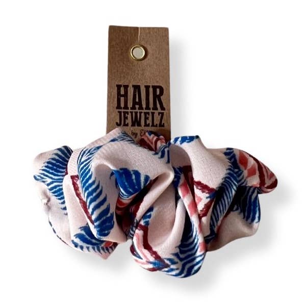 „Etnisk påfugl“ scrunclip for engroshandel hos Hairjewelz by Elle