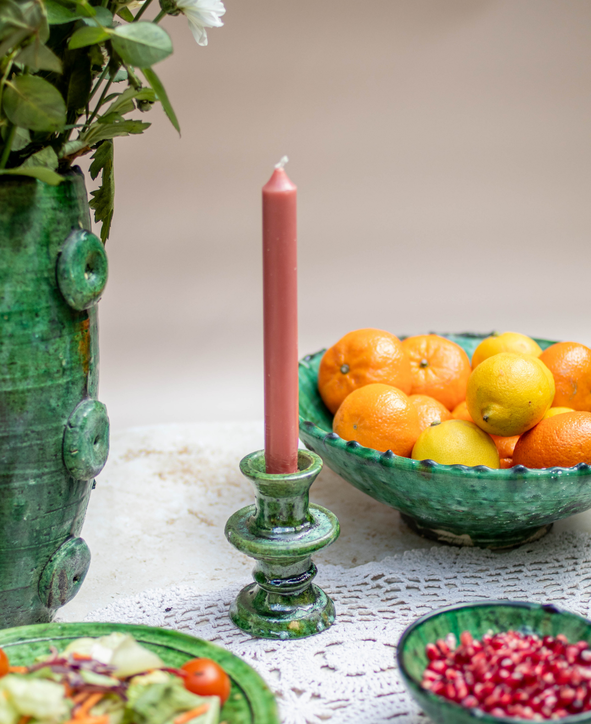 Maison Berber – wholesale Candle holder – Tamegroute Green Candle Holder – 3 Sizes6