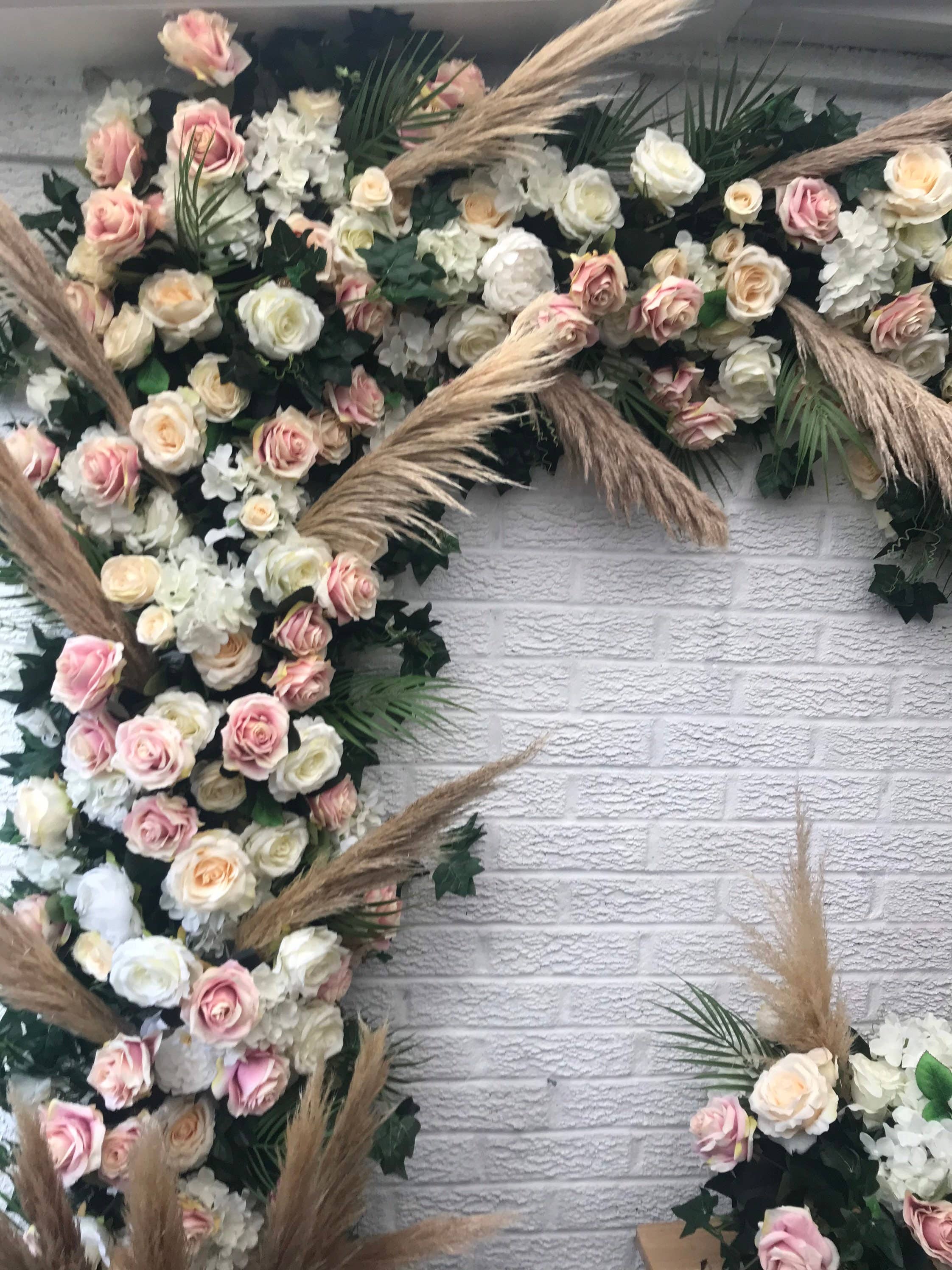 IVY CRUZ – Arco de bandeirinhas por atacado – Pampas Garland, Grinalda de Flores de Pampas, Flor de Casamento2