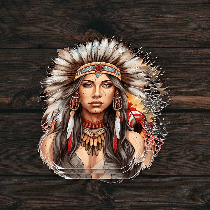 Heritage Sticker | Indigenous Girl Design | Vinyl Decal for wholesale by PiggyPrintStickers