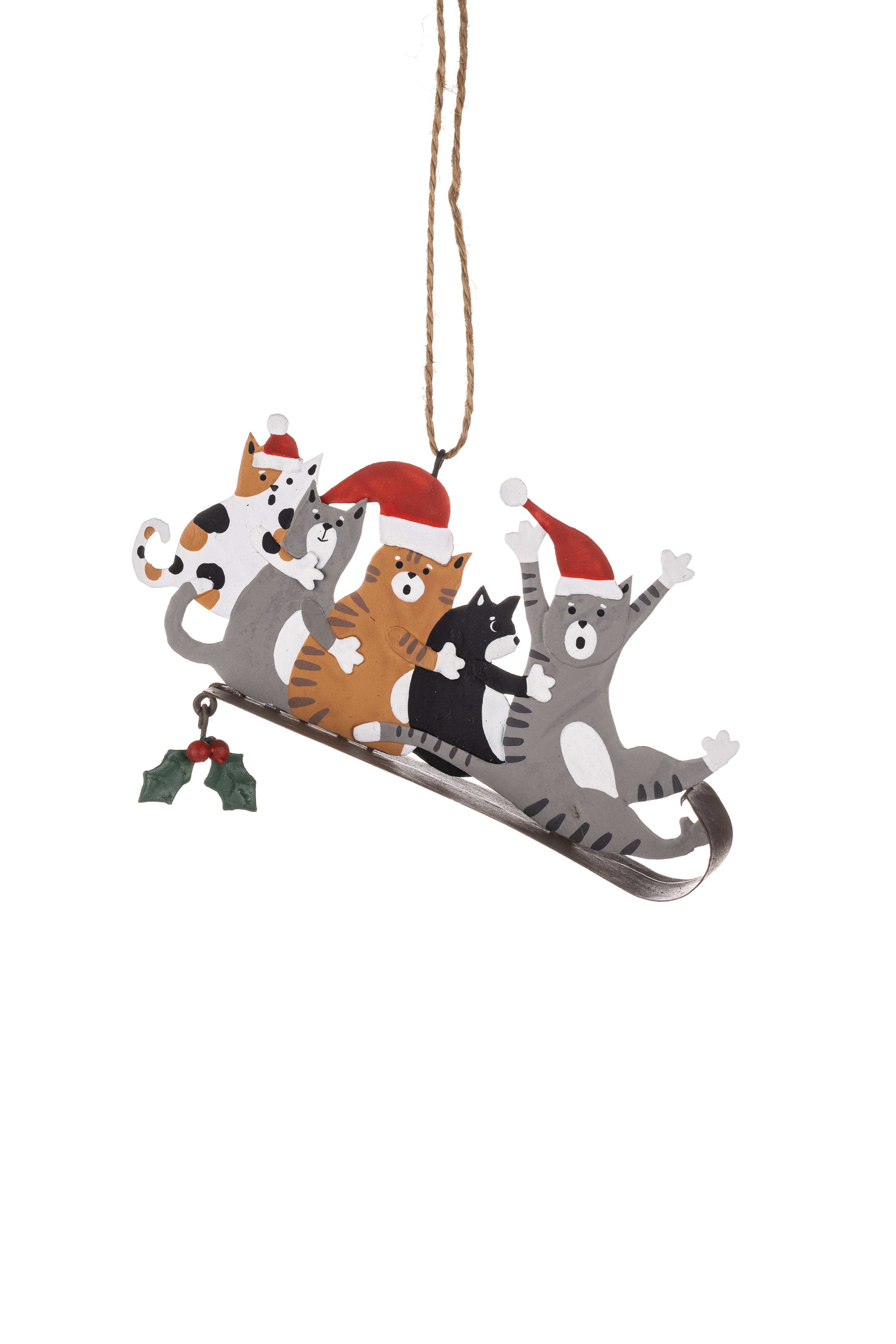Shoeless Joe Ltd – wholesale Ornament – Five Cats On Sledge