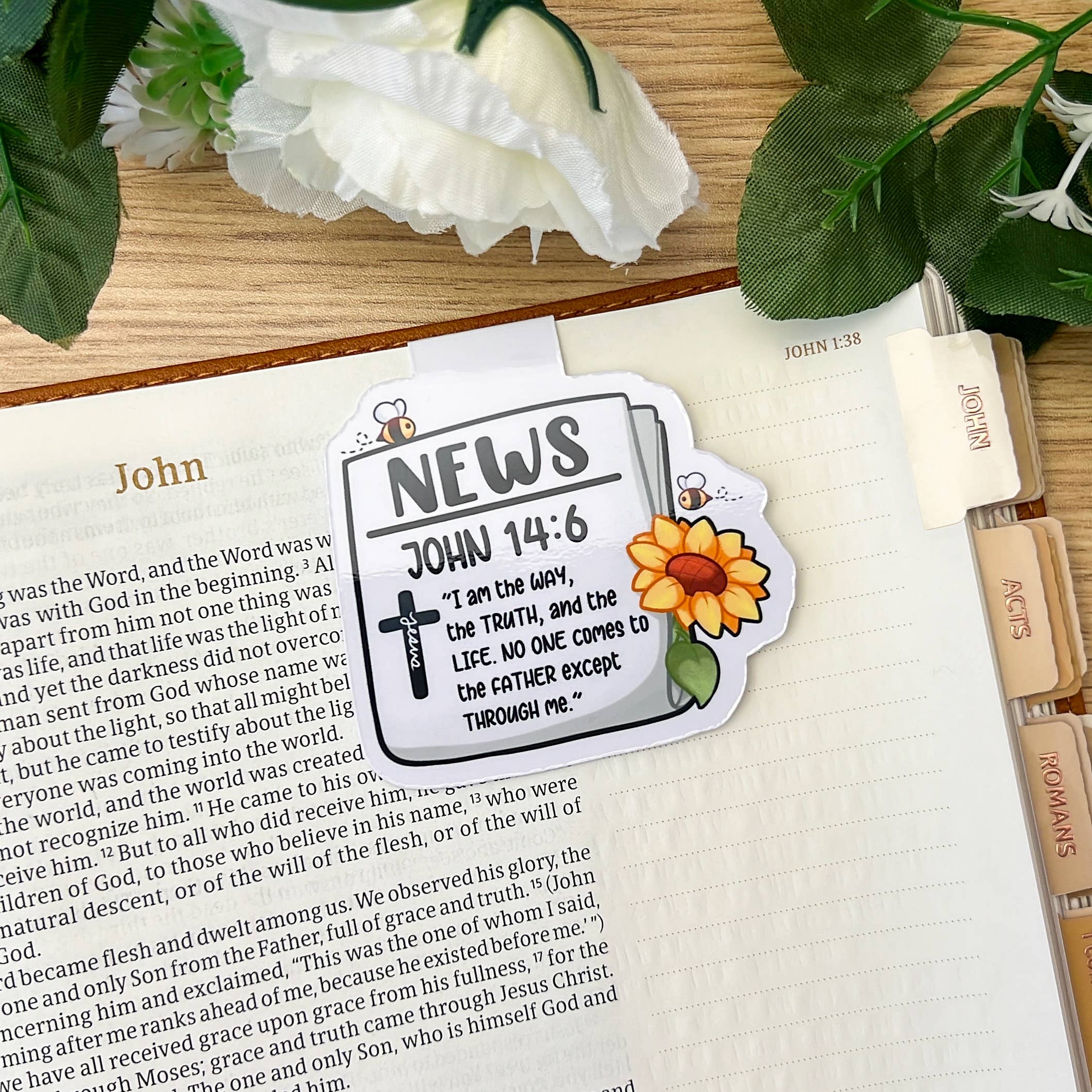 MaeMunchiesCo - Wholesale Bookmark - News John 14:6 Bible Verse Magnetic Bookmark