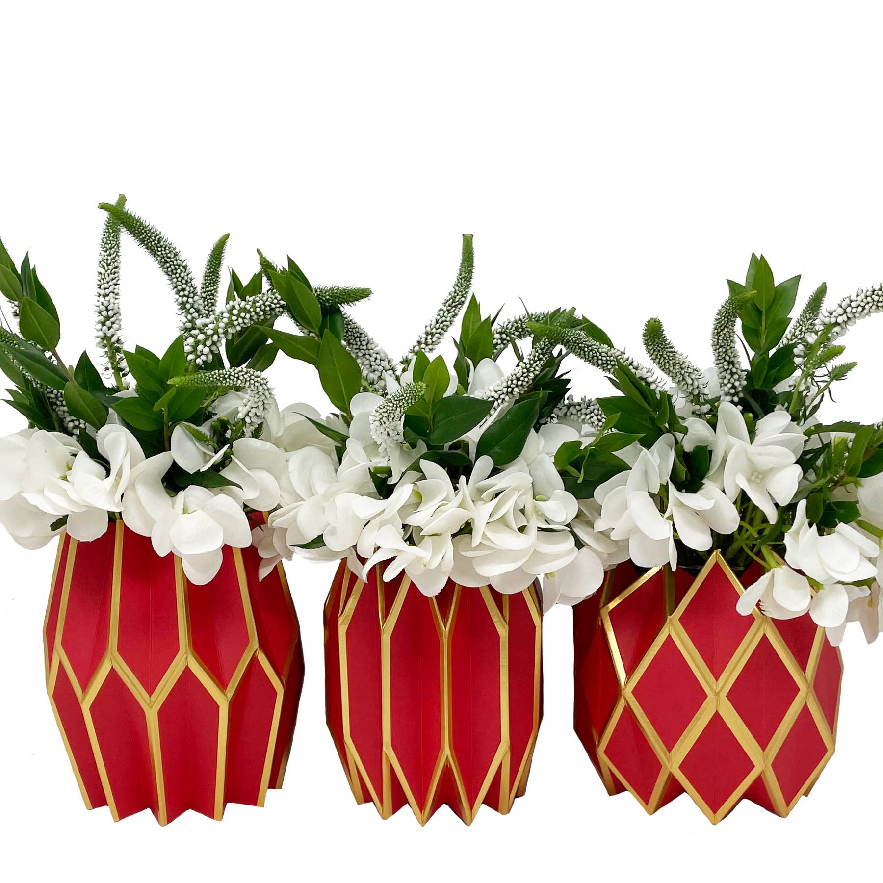Lucy Grymes Designs - Wholesale Vase - Red Paper Vase Wraps | Set of 31