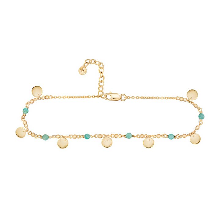 925 silver plated amazonite plate anklet for wholesale by caï