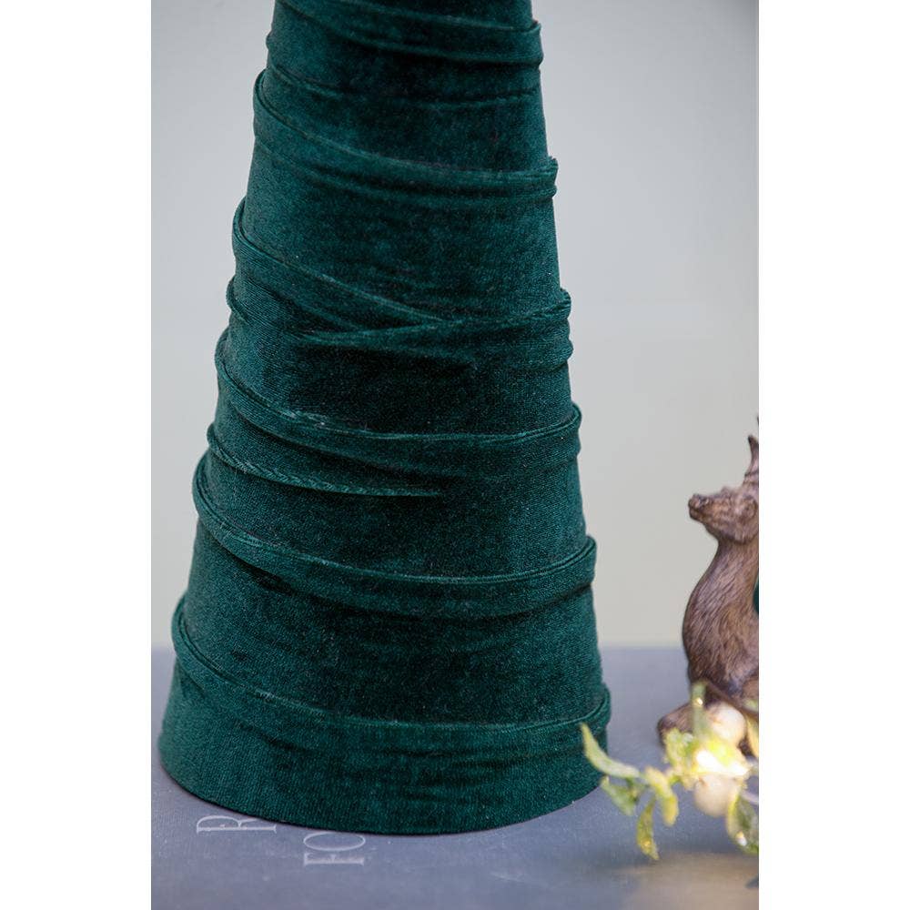 A&B Home Group Inc. – Großhandel Weihnachtsschmuck – D6,3x20" Grüner Samtkegelbaum - Dunkelgrün2