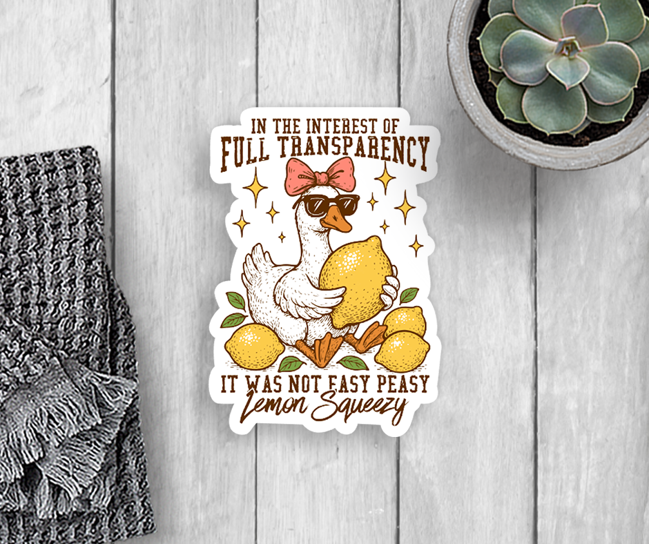 Expression Design Co - Wholesale Sticker - Lemon Squeezy Vinyl Sticker0