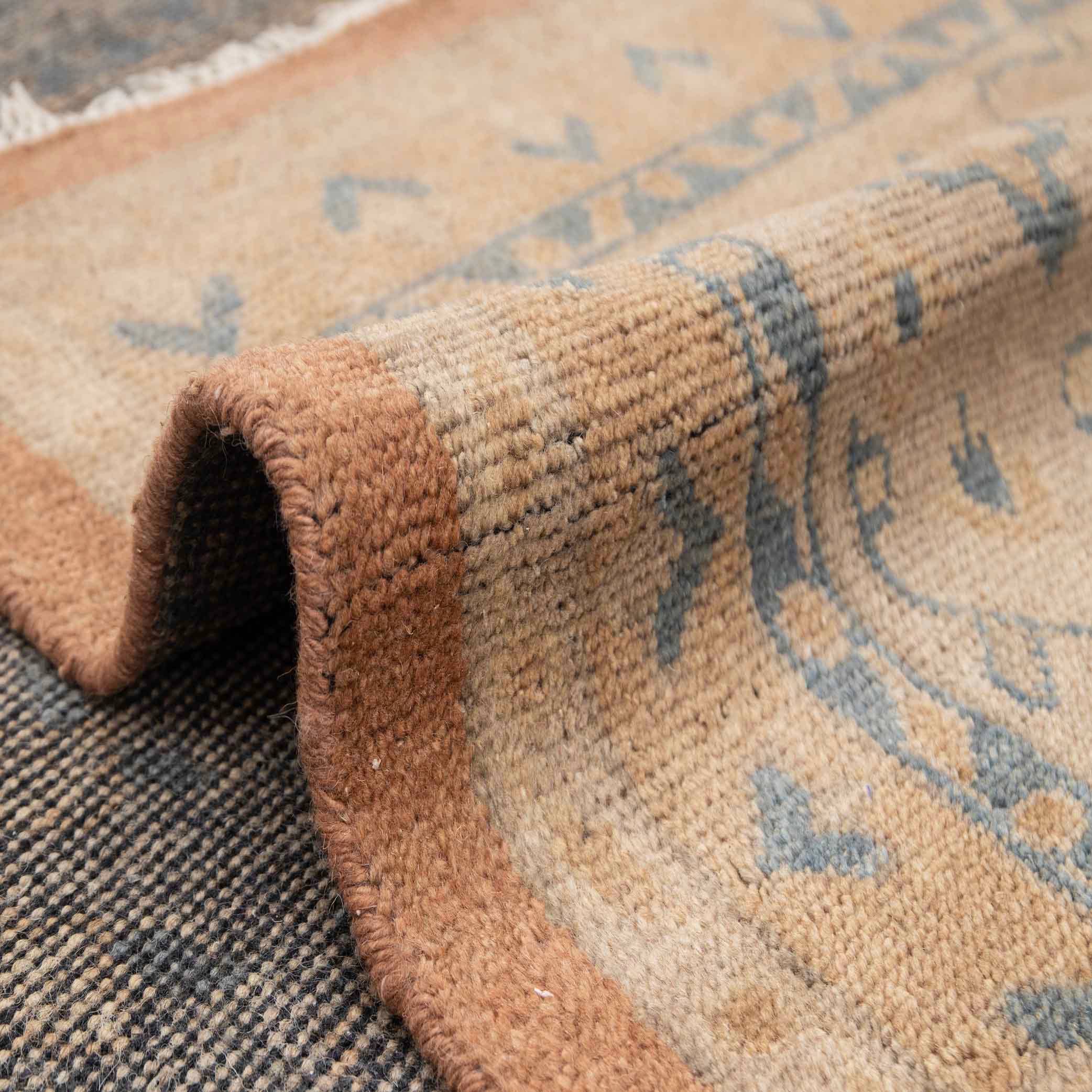 Aesthetic Homes LLC - Vendita all'ingrosso Tappeto - Tappeto Oushak in Lana Ruggine Tan Annodato a Mano Lana Morbida SE-1061