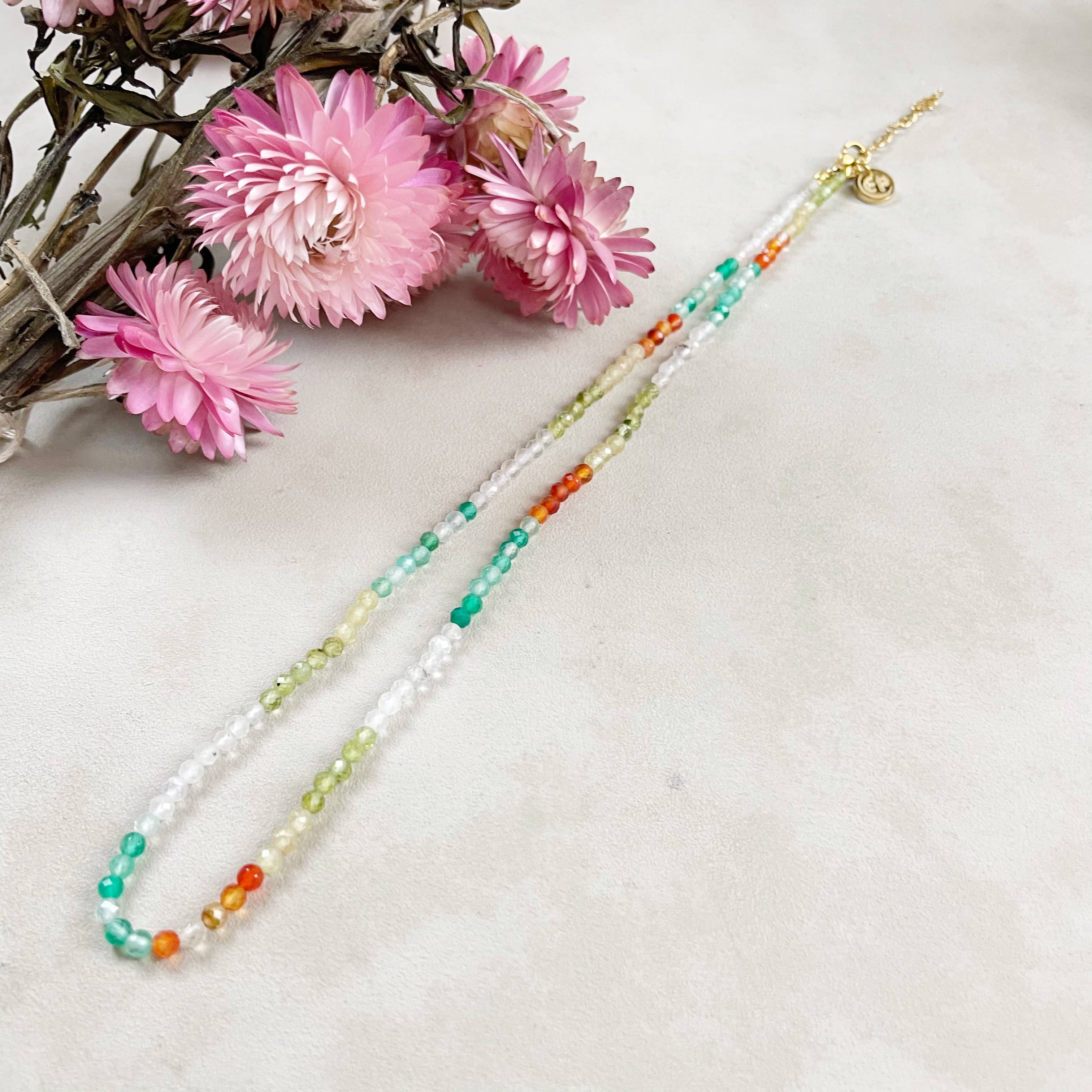 Ewelina Pas Jewelry - Wholesale Kralen/parelketting - Etus// Meadow halsketting met edelstenen en kralen2