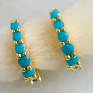 Mesa Blue - Wholesale Huggie Earrings - Turquoise Huggie Earrings - Hypoallergenic1