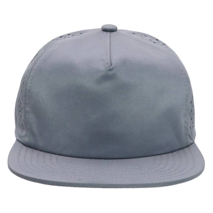Cap Zone - Wholesale Flat Brim Cap - Unisex - Five Panel Unstructured Polyester Perforated Snapback4