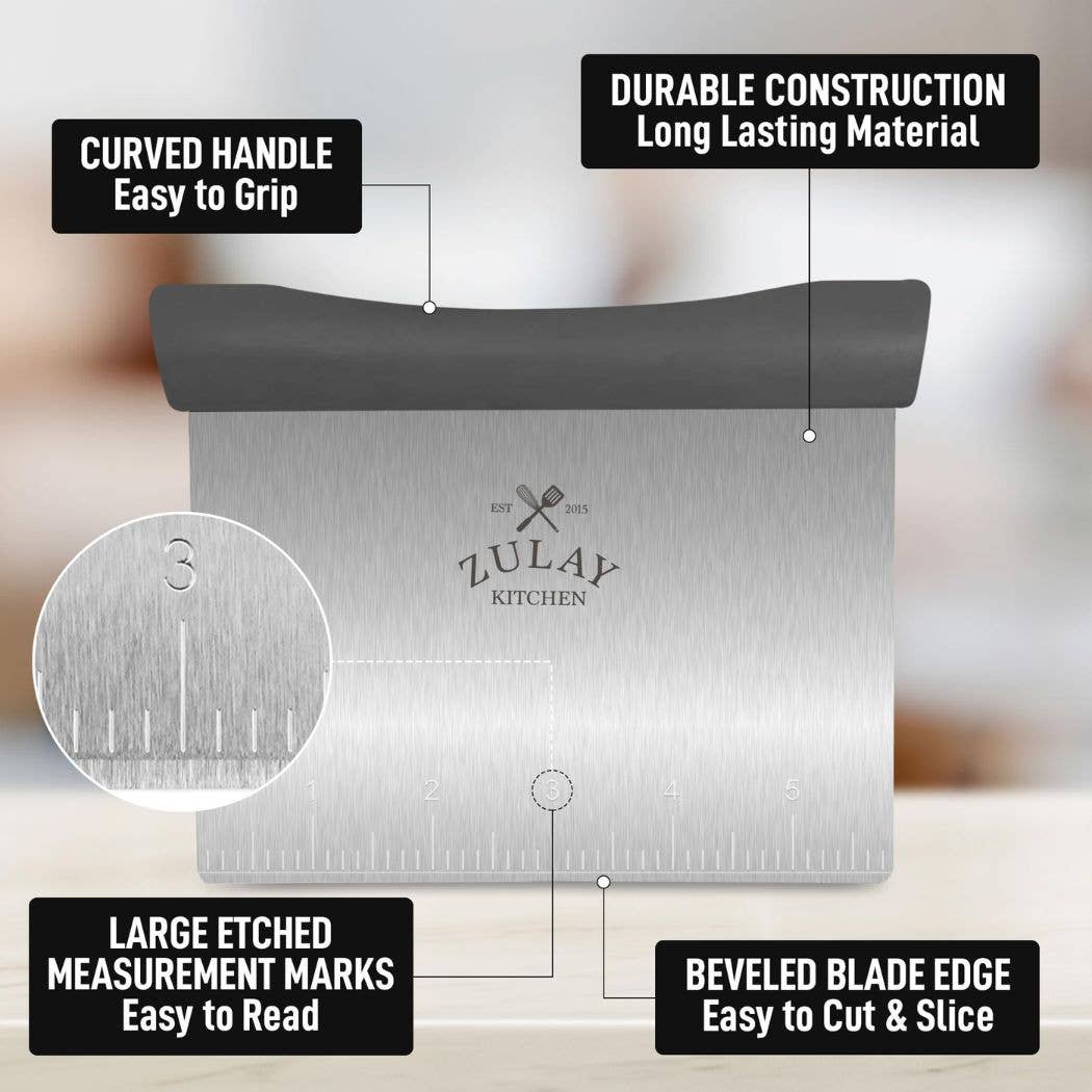 Zulay Kitchen - Wholesale Kitchen Tool/Gadget - Multi-purpose Stainless Steel Bench Scraper & Chopper6