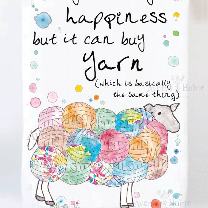 Money Can Buy Yarn Funny Tea Towel for wholesale by Avery's Home