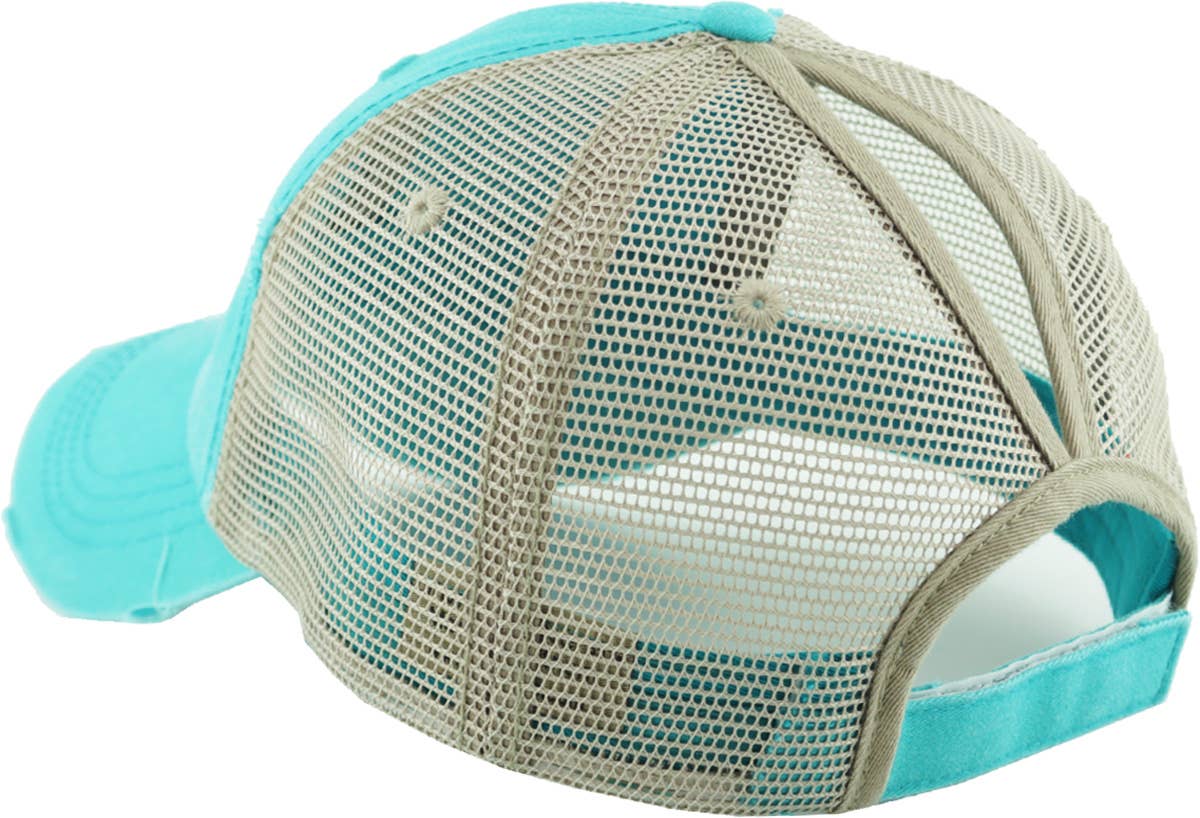 KBETHOS – Boné de beisebol - Mulher por atacado – Boné ajustável de malha com abertura para rabo de cavalo124