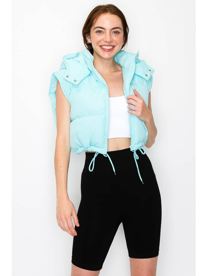 ANWND - Wholesale Outerwear Vest - Women's - 2407 - HOODED PUFFER VEST13