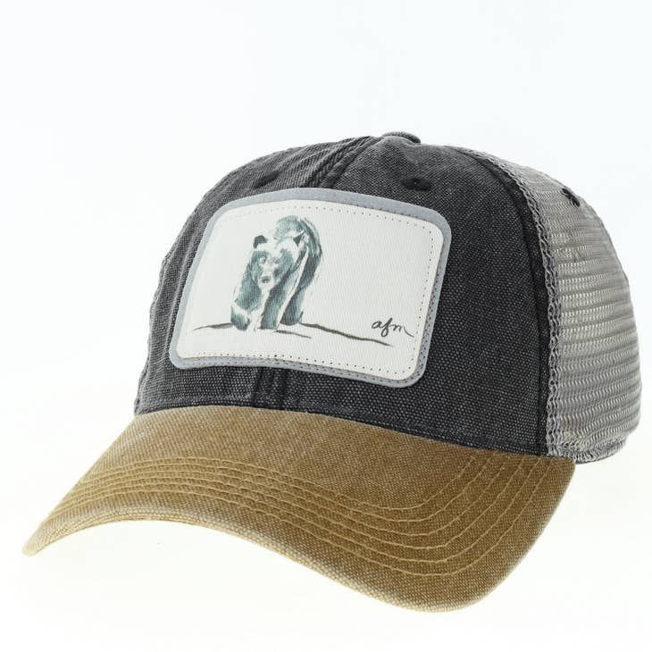 Wholesale Bear Dashboard Trucker Hat in Black/Camel/Grey for your