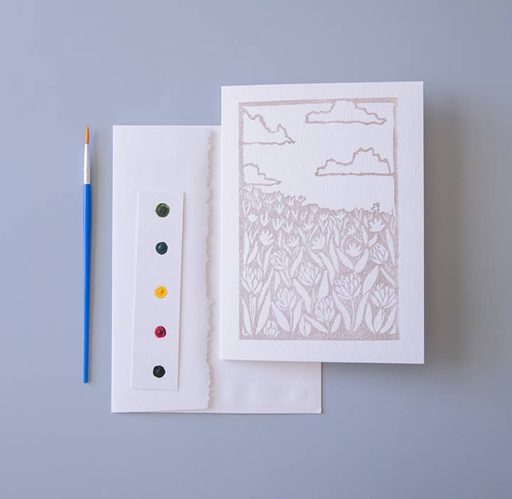 Ashes & Arbor - Wholesale DIY Craft Kit - 5x7 Field of Clover Watercolor Art Kit1