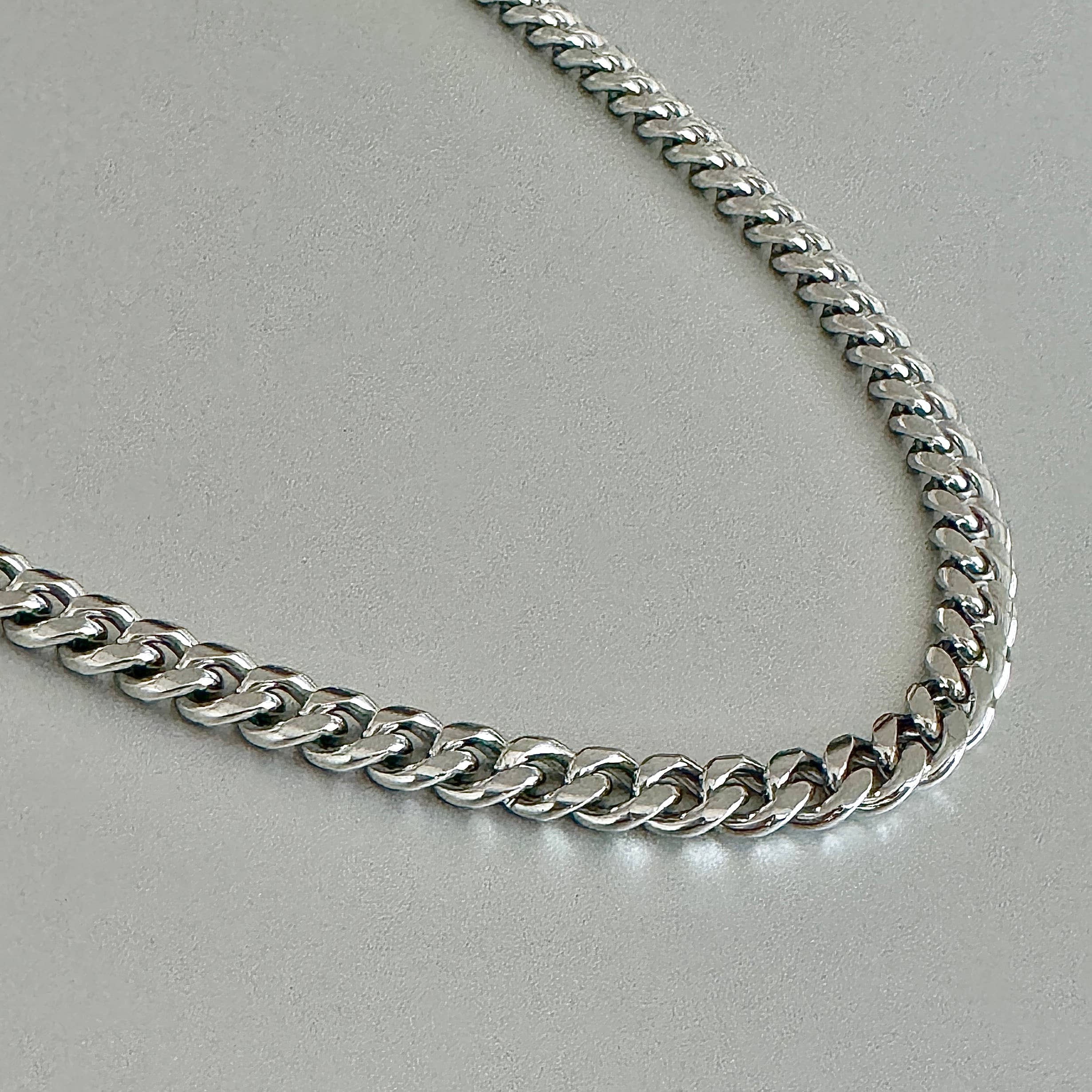 PAXPARIS – Großhandel Gliederhalskette – 5 mm silberne Cuba-Panzerkette für Herren2