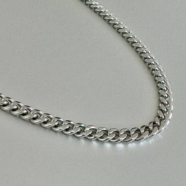 PAXPARIS – Großhandel Gliederhalskette – 5 mm silberne Cuba-Panzerkette für Herren2