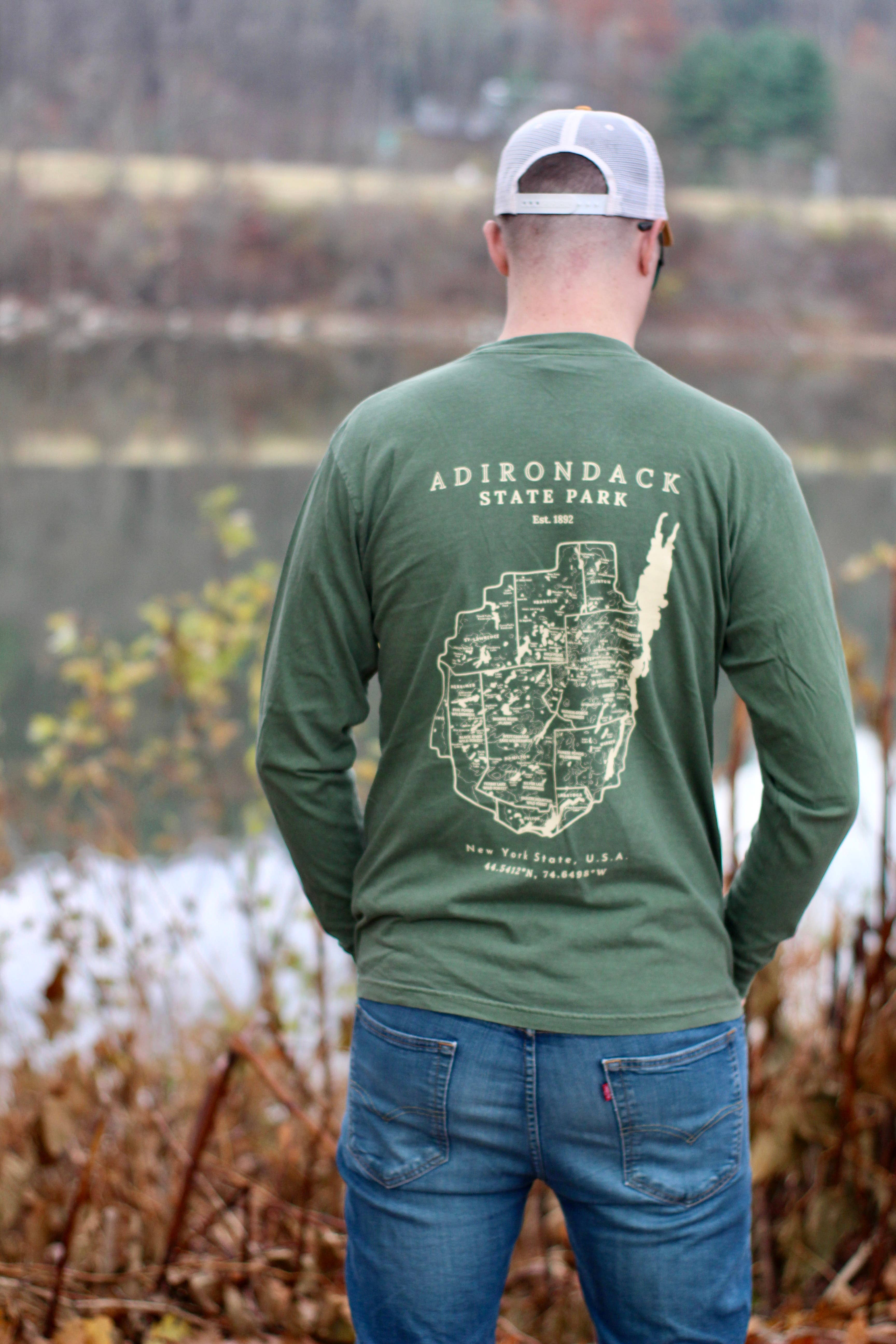 Just Wandering Co. - Wholesale Screen Printed T-Shirt - Women's - Adirondack Park Long Sleeve Shirt | Plattsburgh, New York |4