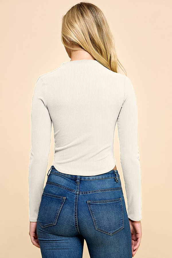 Heart & Hips - Wholesale Knit Top - Women's - RT53541L - ASYMMETRICAL CUT OUT RIB LONG SLEEVE TOP8