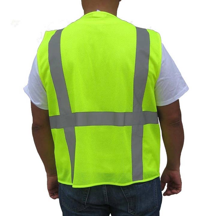3C Products - Vente Gilet de sécurité – unisexe - SV2100 ANSI Gilet de sécurité Surveyor Classe 2 Vert néon Jaune3