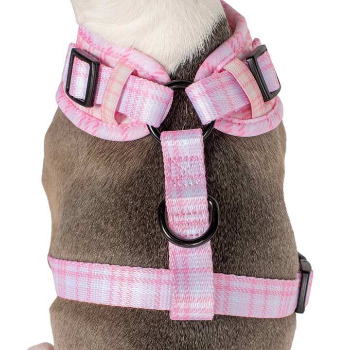 Pablo & Co. Boutique - Wholesale Pet Harness - Dog - Pink Houndstooth: ADJUSTABLE DOG HARNESS