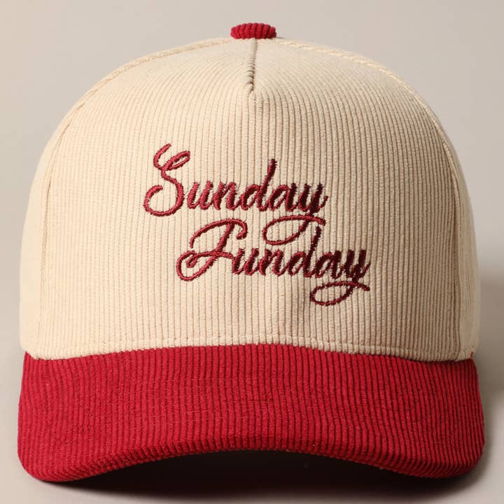 Fashion City - Wholesale Baseball Cap - Unisex - Sunday Funday Corduroy Trucker Baseball Cap
