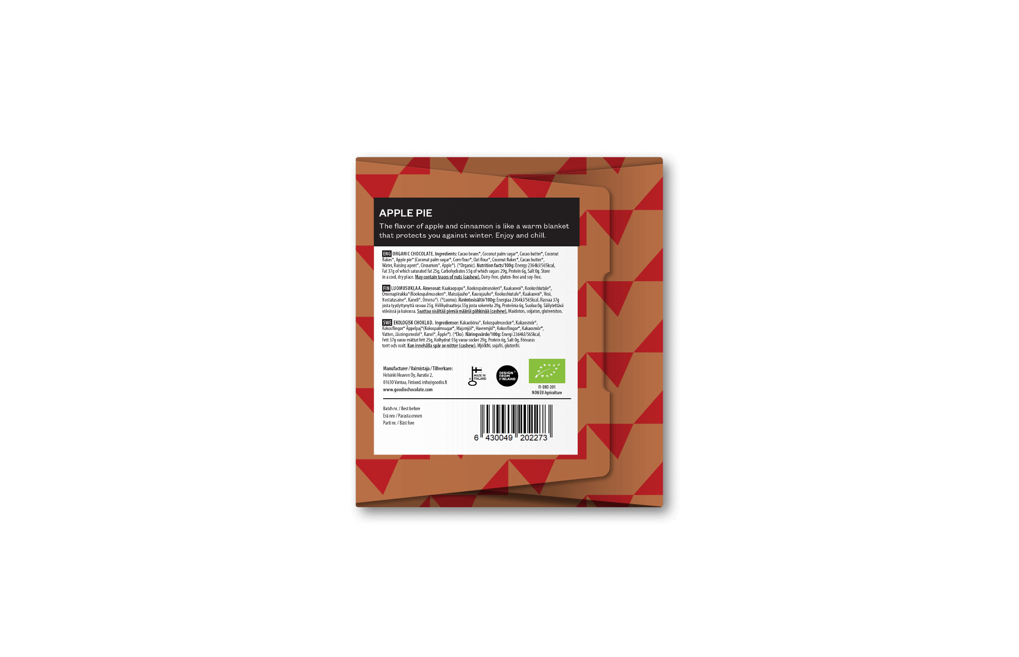 Goodio Chocolate - Wholesale Chocolate Bar - Apple Pie Chocolate 49%3