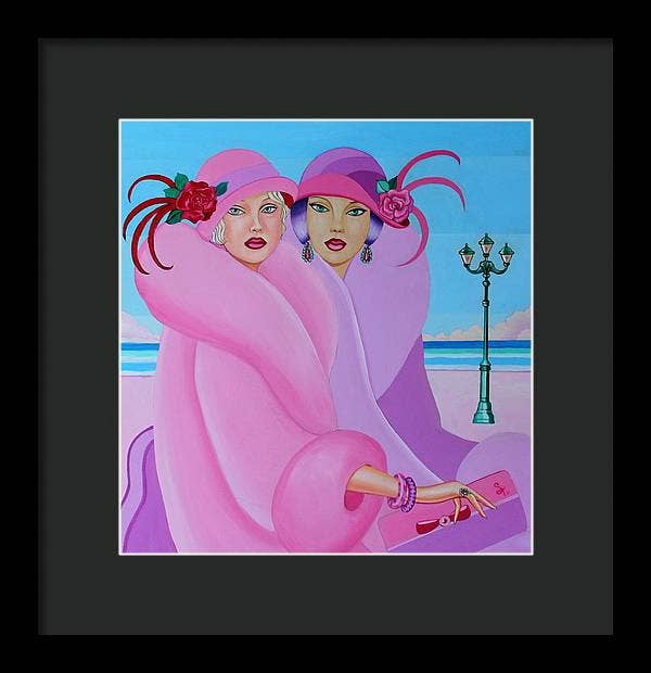 Sharon Tatem Fashion LLC - Wholesale Art Print - Palm Beach Pink Ladies - Framed Print5