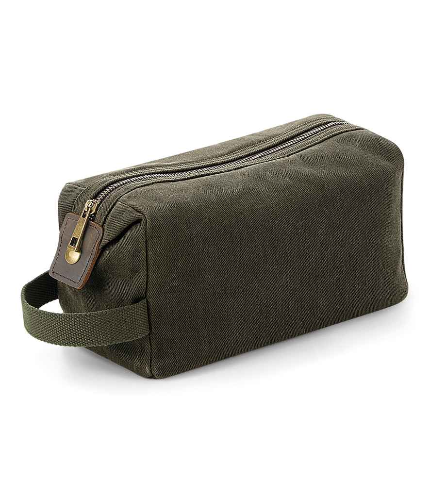 Pierre Francis – wholesale Toiletry bag – men's – Quadra - Heritage Waxed Canvas Wash Bag2