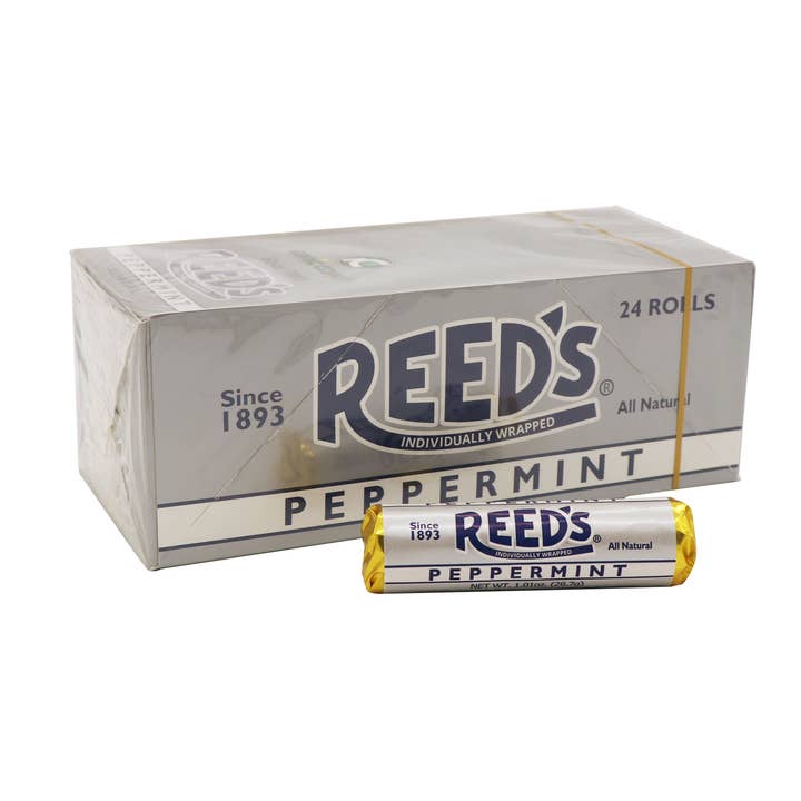 Reed's Candy Rolls Peppermint, 24ct for wholesale by Grandpa Joe's Candy Shop