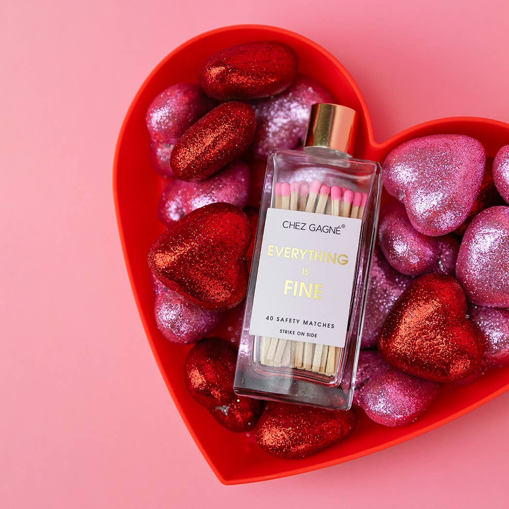 Chez Gagné - Wholesale Matches - Everything is Fine - Glass Bottle Safety Matches - Pink6