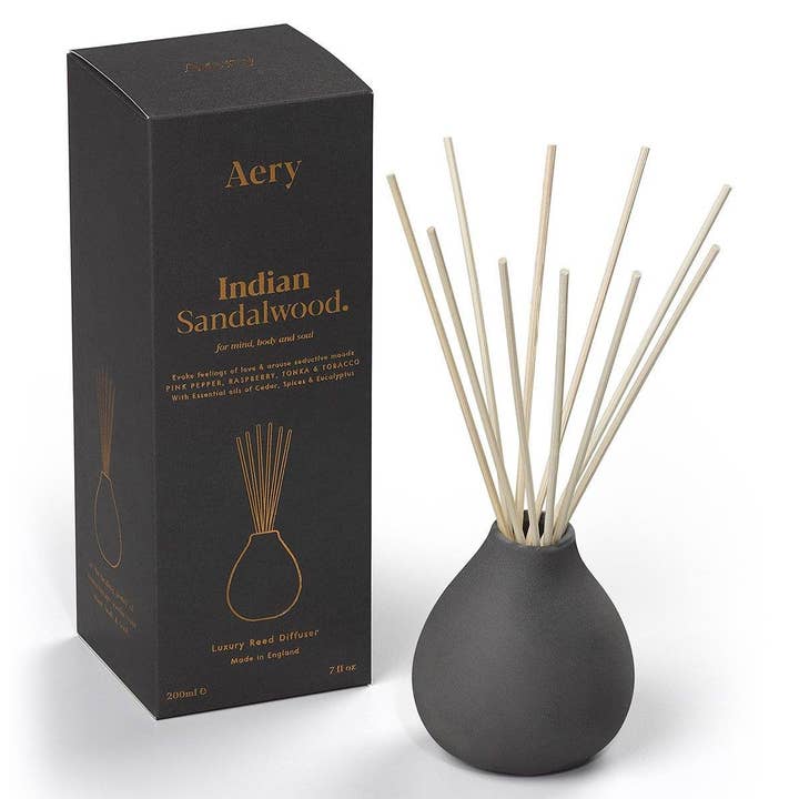 Aery Living - Wholesale Reed Diffuser - Indian Sandalwood Reed Diffuser - Pepper Raspberry and Tonka