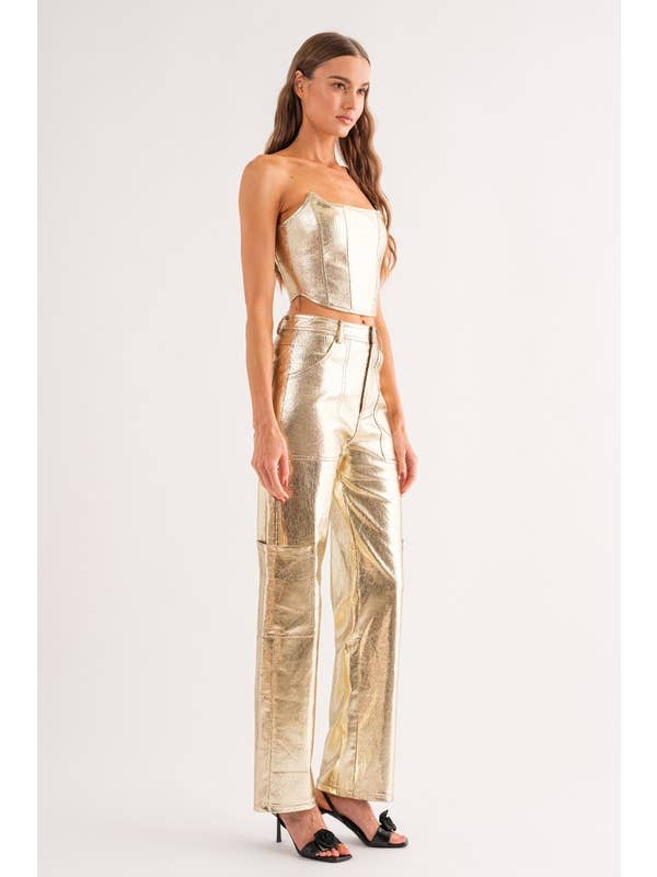Gaia Gold Corset Top for wholesale on Faire