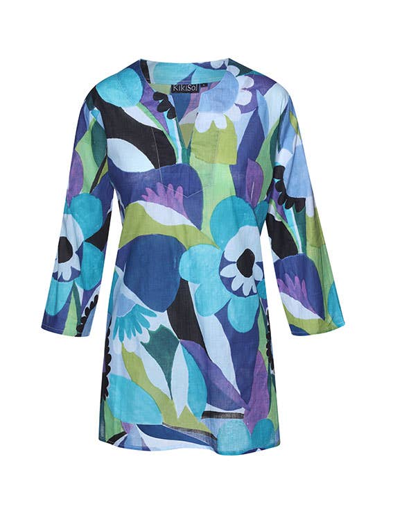 KikiSol - Wholesale Tunic - Women's - Blue Retro KikiSol Tunic