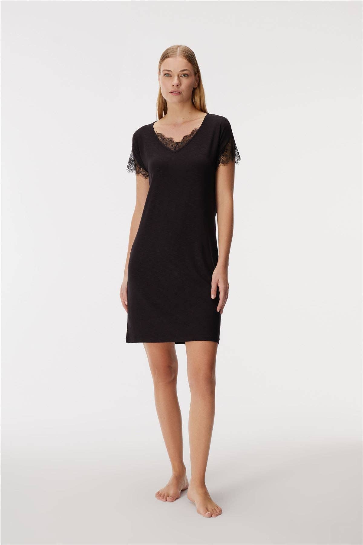 Zwart Viola 11427 nachtjurk voor dames voor groothandel op Faire0