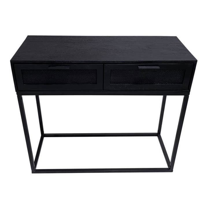 EARTHWARE - Vente Tables d'appoint - Buffet Emily noir 2 tiroirs
