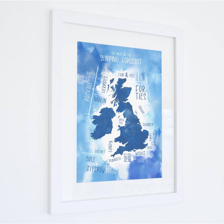 Shipping Forecast Watercolour Print for wholesale by SeaKisses
