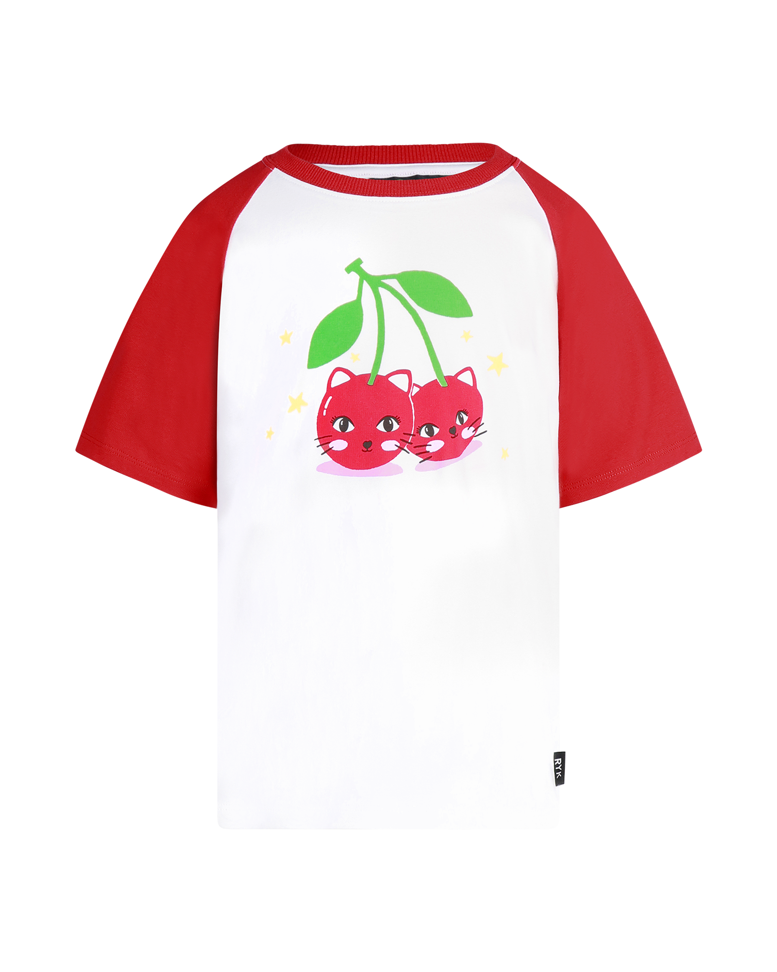 Crema T-SHIRT RAGLAN A MANICHE CORTE KYLIE CHERRY CAT in vendita all'ingrosso su Faire3