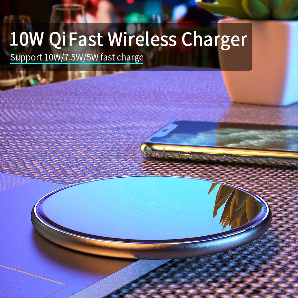 Black 10W Fast Wireless Charger Charging Pad For Qi Enabled Device for wholesale on Faire1