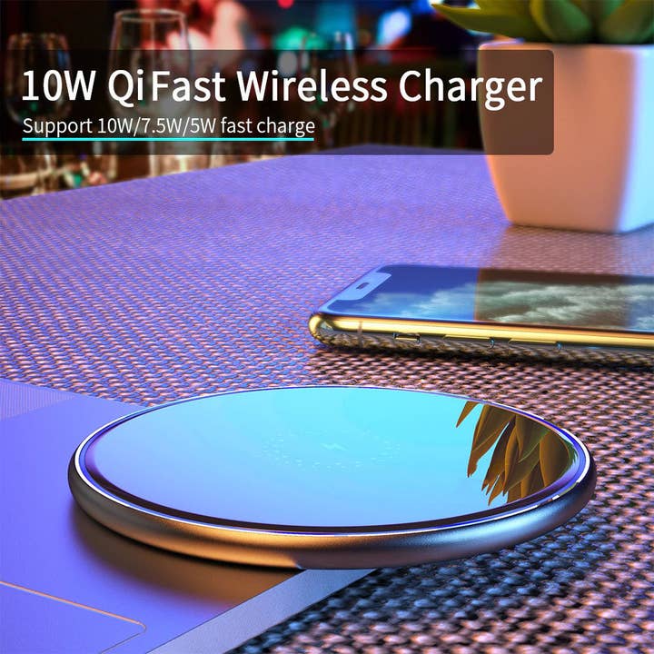 Black 10W Fast Wireless Charger Charging Pad For Qi Enabled Device for wholesale on Faire1