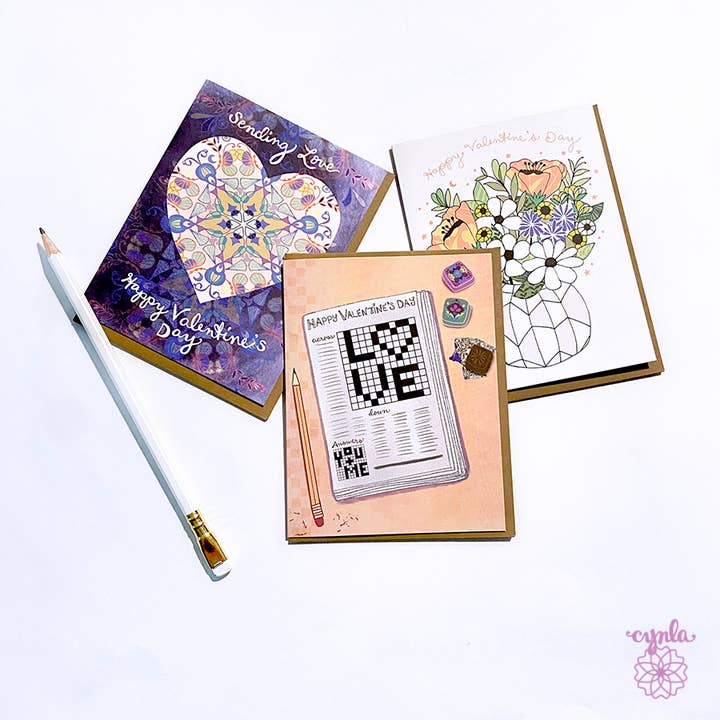 Cynla – Großhandel Valentinstag-Karten – Kreuzworträtselkarte zum Valentinstag — Liebesgrußkarte2