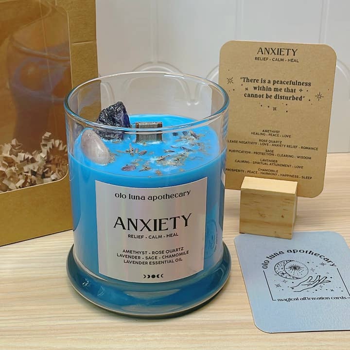 Ojo Luna Apothecary - Wholesale Jar/filled candle - Anxiety Intention Candle1