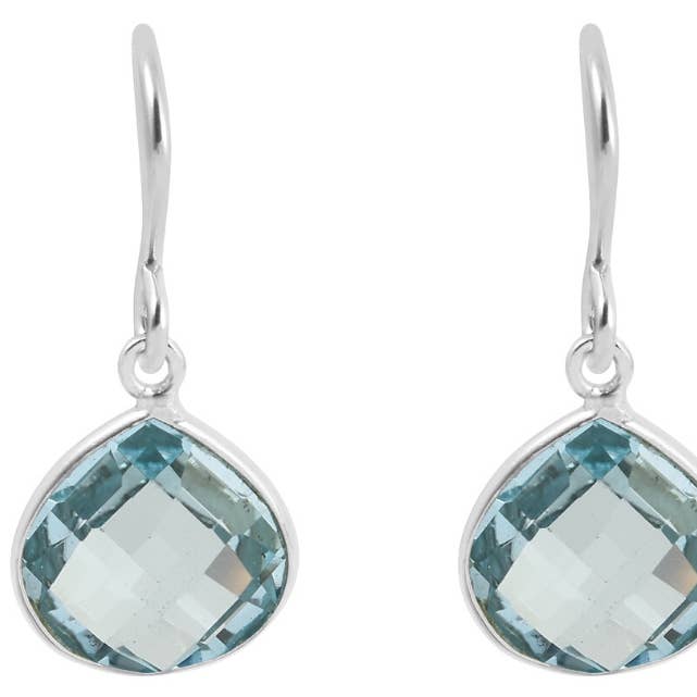 Grace Blue Topas-Silberohrringe für den Großhandel von POMEGRANATE
