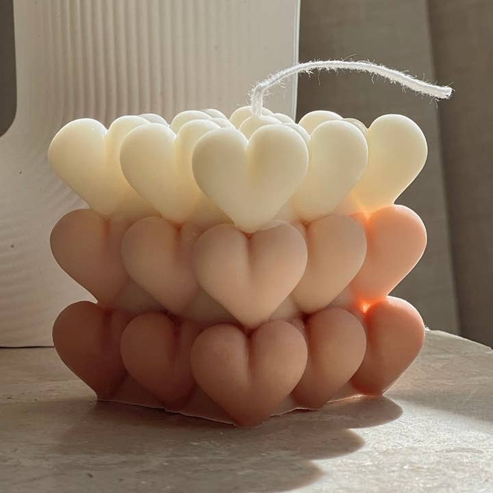 CandlesCo Australia - Wholesale Novelty candle - Ombré Heart Cube0