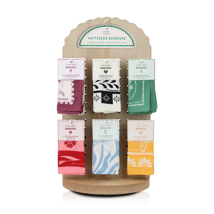 Bandana (floral) - LOT - Comprend 6 de chaque style Bandana /36 pièces) (+ présentoir) pour la vente par Lucky Feather