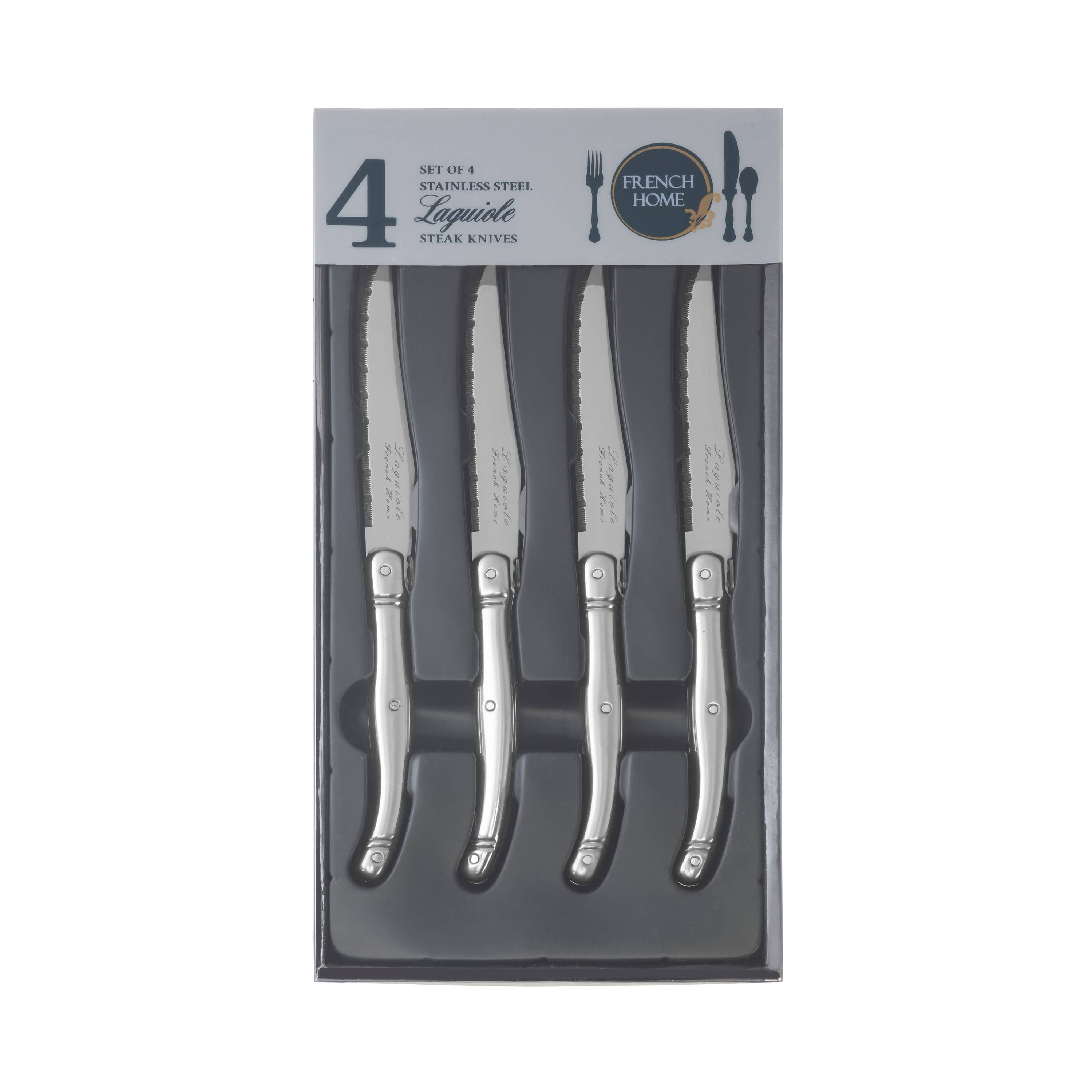 French Home - Wholesale Knife Set - Laguiole Steak Knives Set of 4, Stainless Steel4