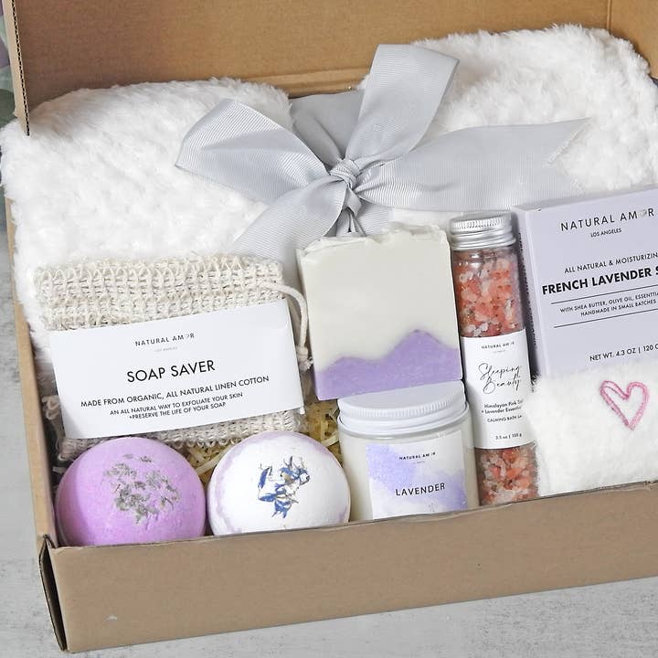 Filt Lavendel Spa-presentset för wholesale av Natural Amor LLC