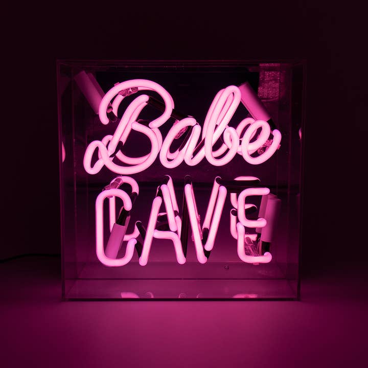 'Babe Cave' Acrylic Box Neon Light for wholesale by Locomocean