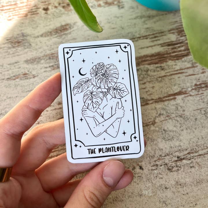 plantyintroverts - Wholesale Magnet - Fridge magnet - The Plantlover tarot card with Monstera deliciosa3